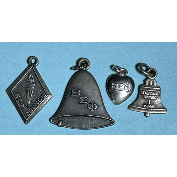 Four Different  Beta Sigma Phi SororityMedals Charm,Let Heritage Ring 1975-76 + - Picture 1 of 2